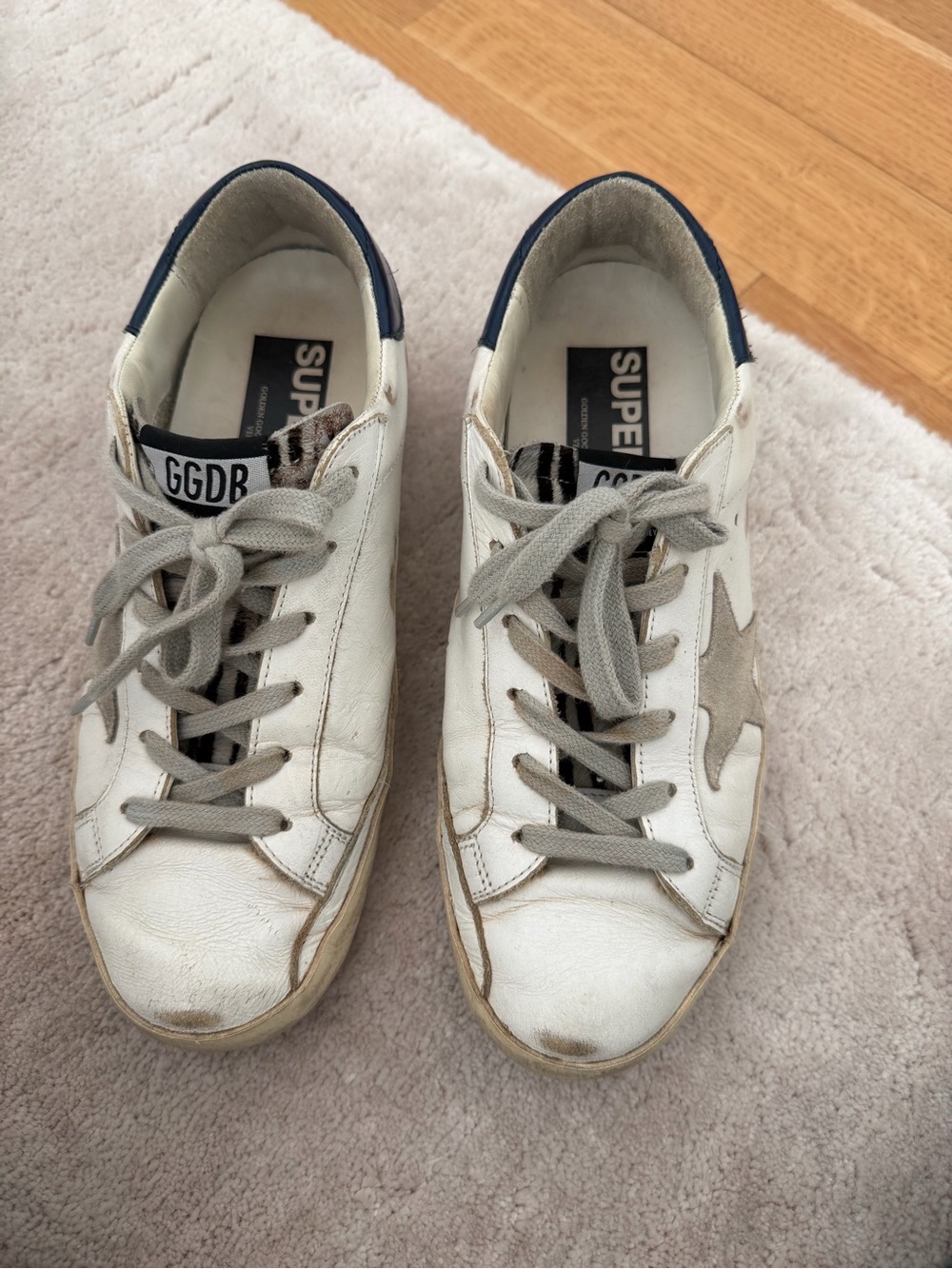 Golden Goose White Sneakers with Gray Accents